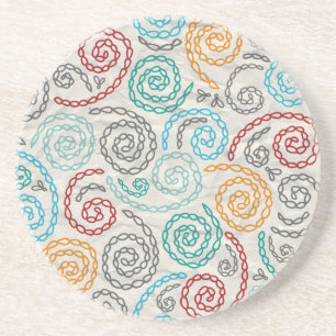 Dessous De Verre En Grès Papier fripé par fantaisie de broderie