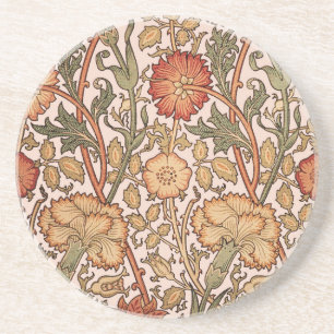 Dessous De Verre En Grès Papier peint fleur rose de William Morris Pink