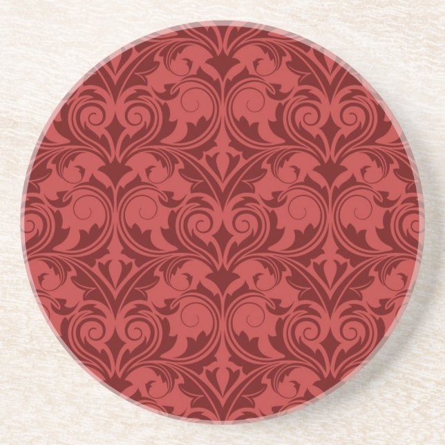 Dessous De Verre En Grès Papier peint rouge (Devant)