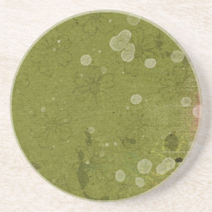 Dessous De Verre En Grès Papier peint vert vintage Daisy