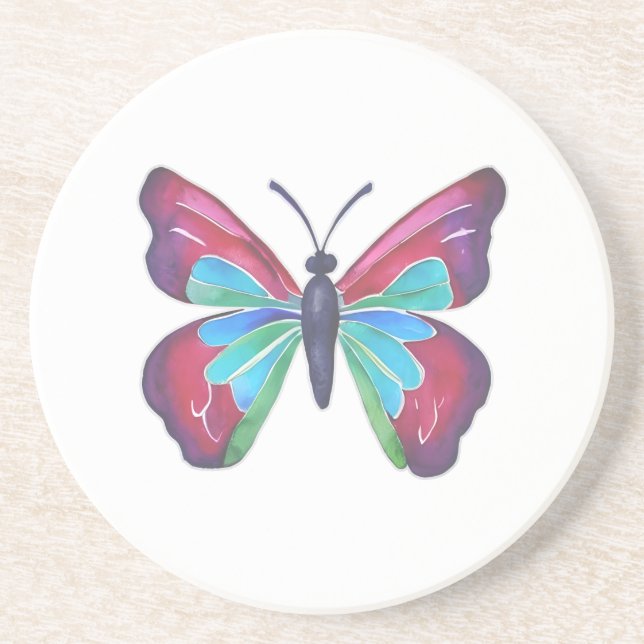 Dessous De Verre En Grès Papillon (Devant)