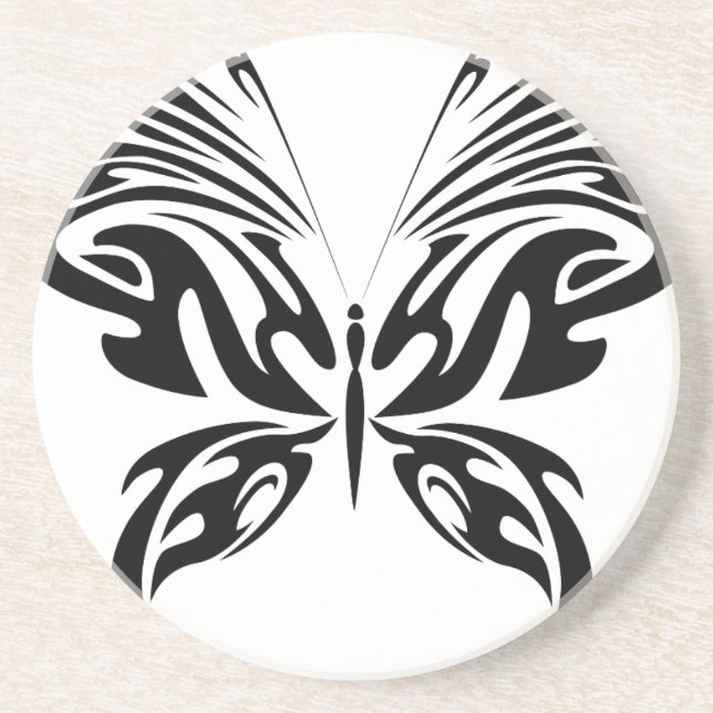 Dessous De Verre En Grès Papillon Abstrait (Devant)