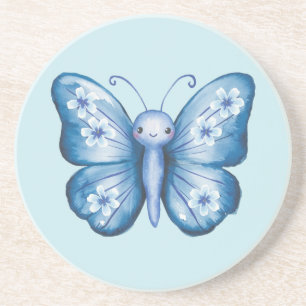 Dessous De Verre En Grès Papillon bleu