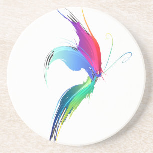 Dessous De Verre En Grès Papillon de peinture Abstrait