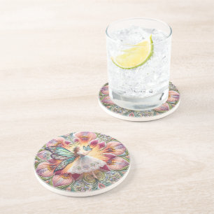 Dessous De Verre En Grès Papillon fée d'été coloré