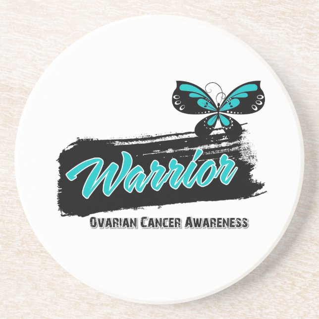 Dessous De Verre En Grès Papillon guerrier du cancer de l'ovaire (Devant)