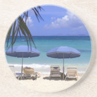 parasols sur la plage, St-Maarten, Caraïbes