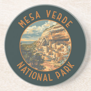 Dessous De Verre En Grès Parc national de la Mesa Verde Cirque dérangée rét