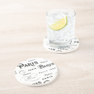 Dessous De Verre En Grès Paris France Typographie Souvenirs