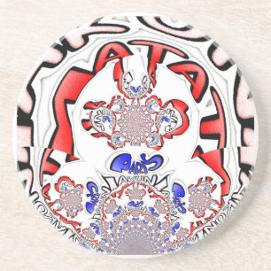 Dessous De Verre En Grès Paris Hakuna Matata Paris Blue Red White.png