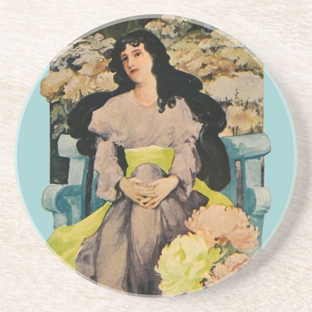 Dessous De Verre En Grès Parmi les chrysanthèmes (Devant)