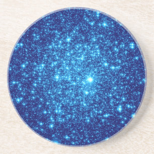 Dessous De Verre En Grès Parties scintillant Astral Bleu