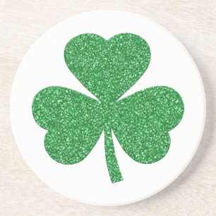 Dessous De Verre En Grès Parties scintillant de la Saint Patrick Shamrock