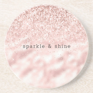 Dessous De Verre En Grès Parties scintillant Fille Pink Sparkle personnalis