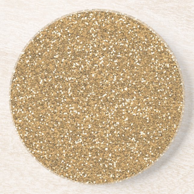 Dessous De Verre En Grès Parties scintillant Gold Glam Faux (Devant)