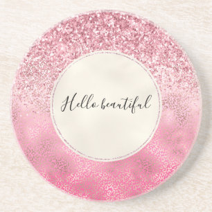 Dessous De Verre En Grès Parties scintillant rose or brillant Ombre Emprein