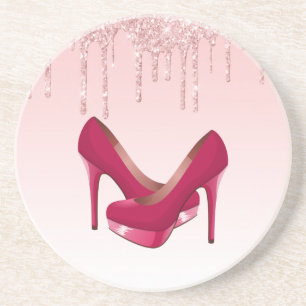 Dessous De Verre En Grès Parties scintillant roses modernes et talons hauts