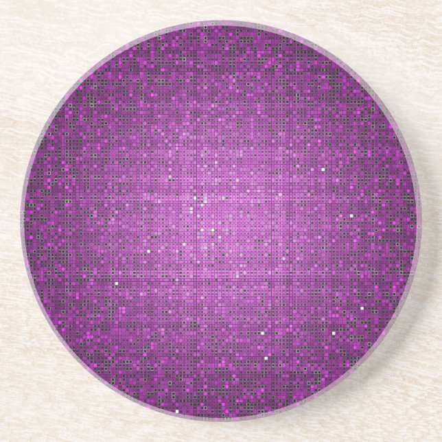 Dessous De Verre En Grès Parties scintillant violet Séquin Disco Glitz Dess (Devant)