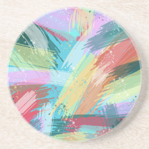 Dessous De Verre En Grès Pastel d'Art Abstrait