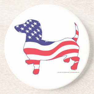 Dessous De Verre En Grès Patriotique Dachshund