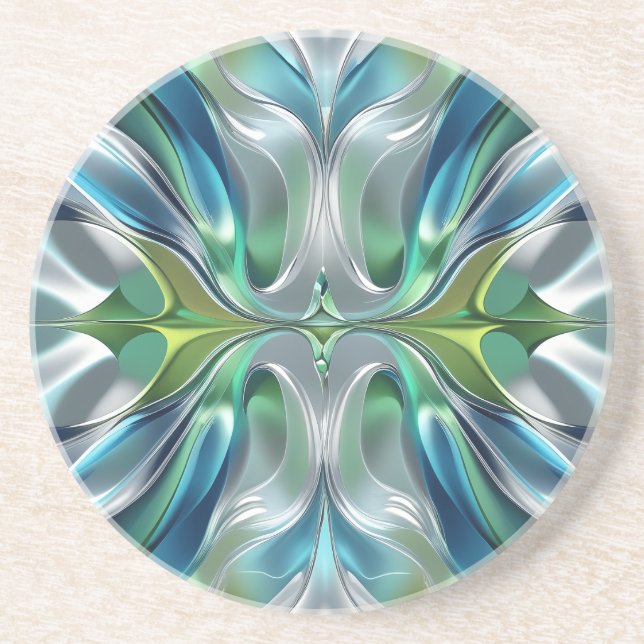 Dessous De Verre En Grès Patrón abstracto de ondas de Agua (Devant)