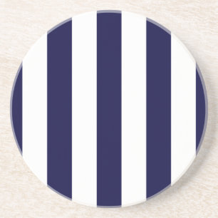 Dessous De Verre En Grès Patters de Navy Blue and White Extra Large Stripe