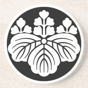 Dessous De Verre En Grès Paulownia avec 5&3 fleurs de gâteau de riz