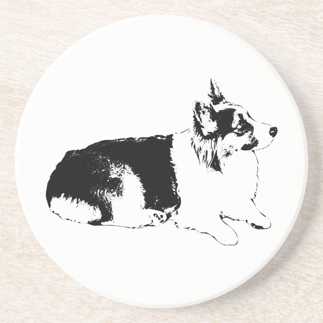 Dessous De Verre En Grès Pause de profil latéral (Devant)