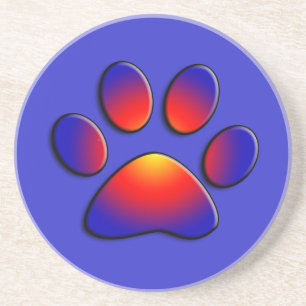 DESSOUS DE VERRE EN GRÈS PAW COLORÉ