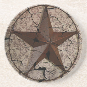 Dessous De Verre En Grès Pays occidental rustique Primitif Texas Star
