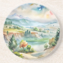 Paysage de montagne à l'aquarelle