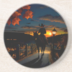 Dessous De Verre En Grès Paysage d'Halloween sept