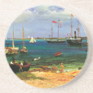 Dessous De Verre En Grès Paysage maritime vintage, port de Nassau par Biers