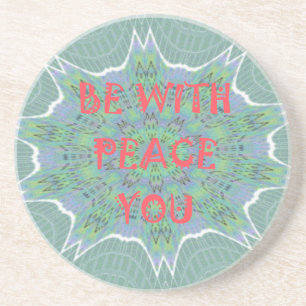 Dessous De Verre En Grès Peace Be With You Inspirational Graphic Art Text