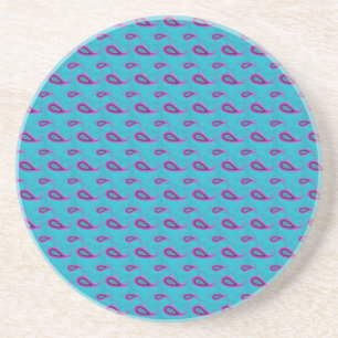 Dessous De Verre En Grès Peacock Blue Paisley