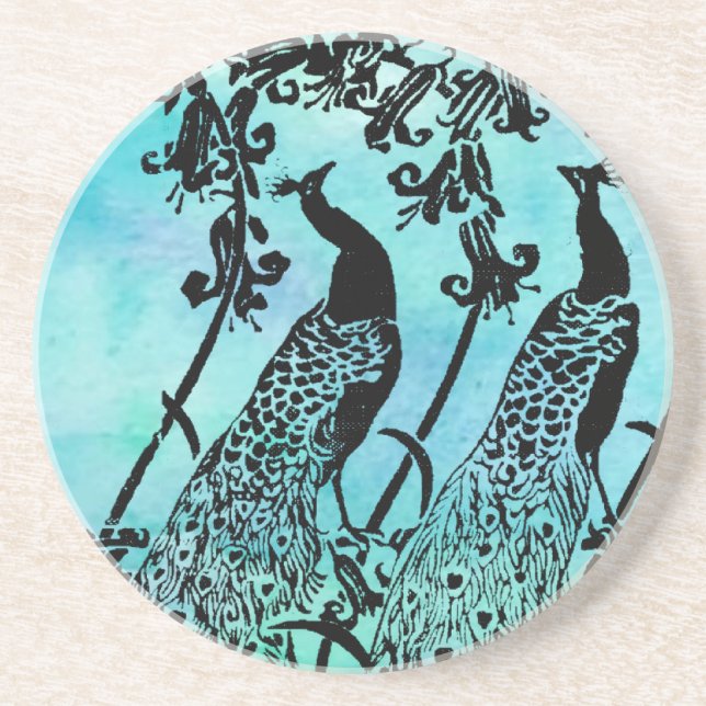 Dessous De Verre En Grès Peacocks (Devant)