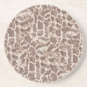 Dessous De Verre En Grès Peau Brown et Tan Snake