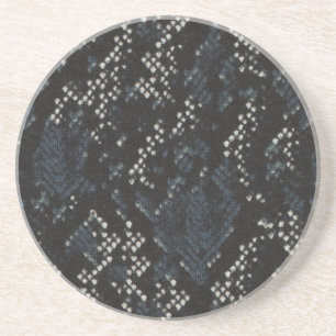 Dessous De Verre En Grès Peau de serpent noir et blanc