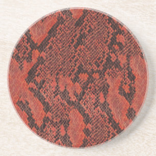 Dessous De Verre En Grès Peau de serpent rouge et noir
