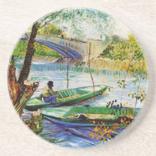 Dessous De Verre En Grès Pêche au printemps, Vincent van Gogh. Beau prix