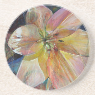 Dessous De Verre En Grès Peinture à fleurs "Translucide"