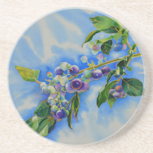 Dessous De Verre En Grès peinture à l'aquarelle de bleuet
