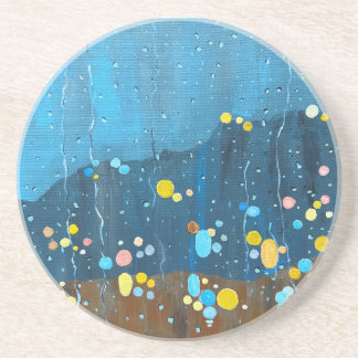 Dessous De Verre En Grès Peinture Abstraite de pluie