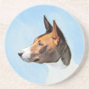 Dessous De Verre En Grès Peinture Basenji - Belle Art Original
