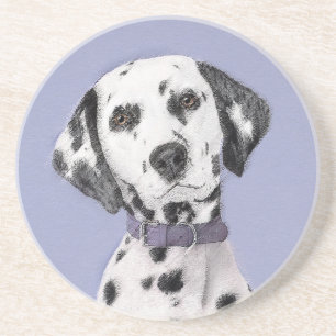 Dessous De Verre En Grès Peinture Dalmatienne - Cute Original Chien Art