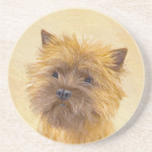 Dessous De Verre En Grès Peinture de Cairn Terrier - Cute Original Chien Ar