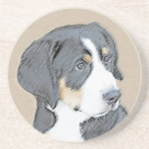 Dessous De Verre En Grès Peinture de Chien de Montagne bernois - Art origin