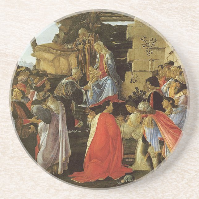 Dessous De Verre En Grès Peinture de la Renaissance de Botticelli (Devant)