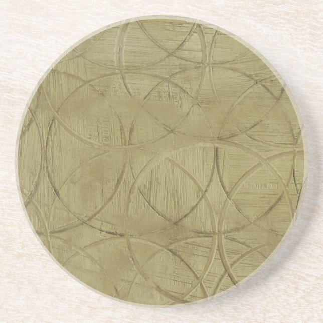 Dessous De Verre En Grès Peinture des cercles liés par Jennifer Goldberger (Devant)