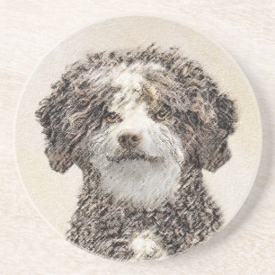 Dessous De Verre En Grès Peinture espagnole de chien d'eau - jolie art orig
